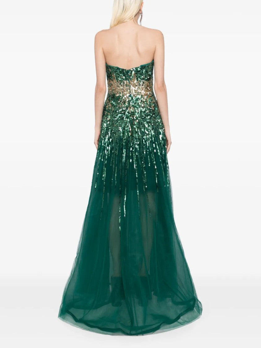 Embroidered Strapless Dress