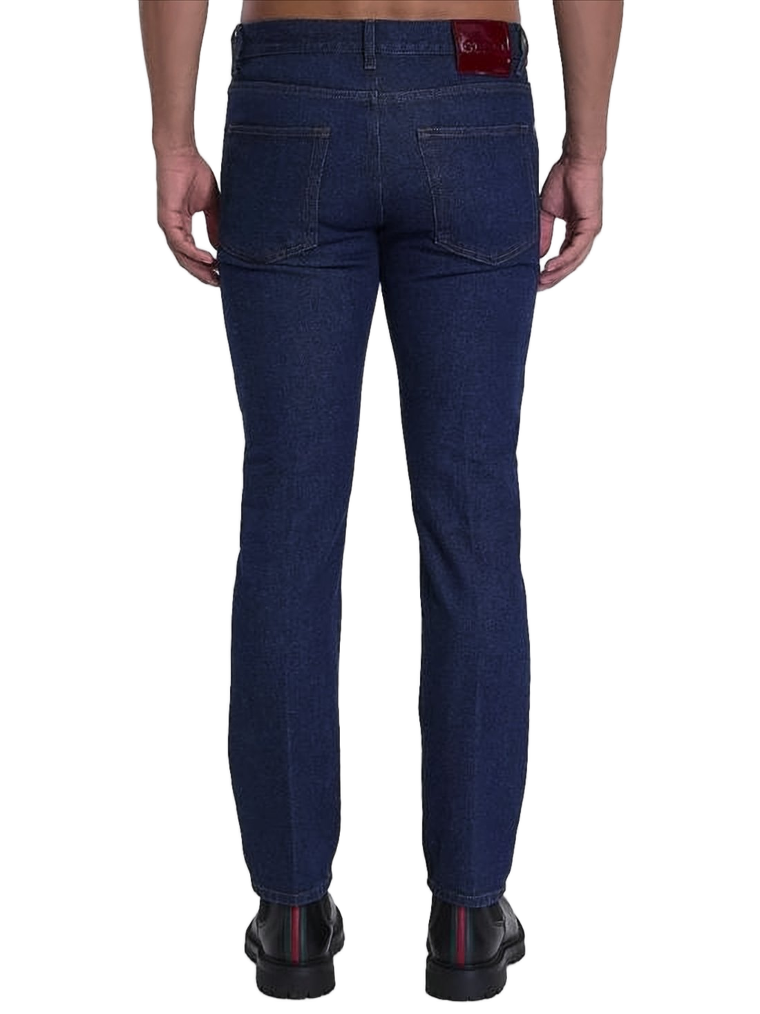 Indigo Wash Straight-Leg Denim Pants
