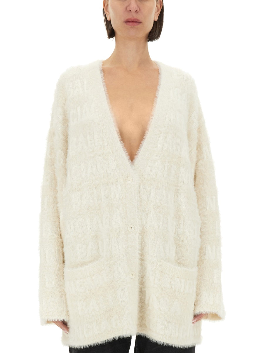 Oversized V-Neck Cardigan with Relaxed Fit