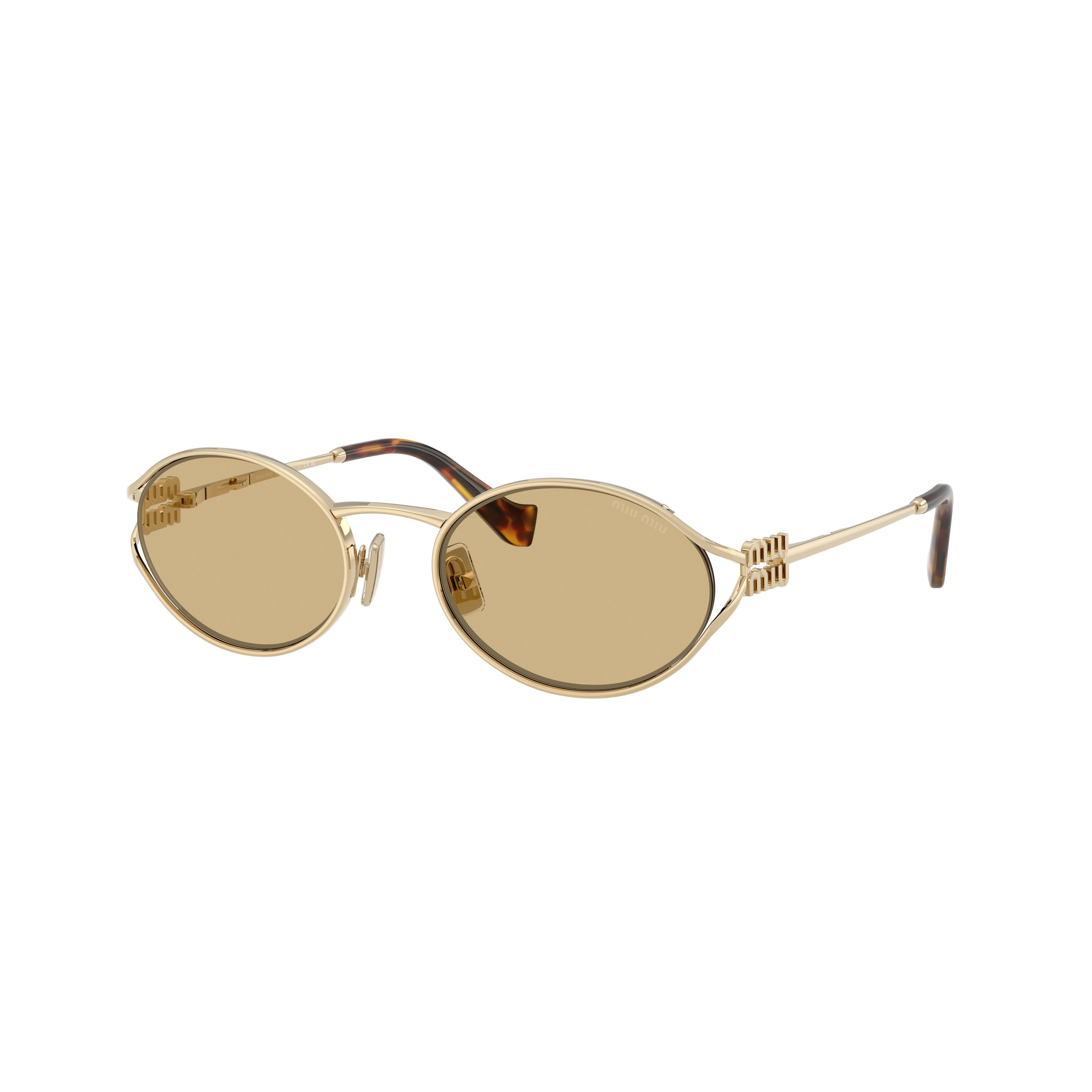 0mu 52ys Oval Brown-Tinted Sunglasses