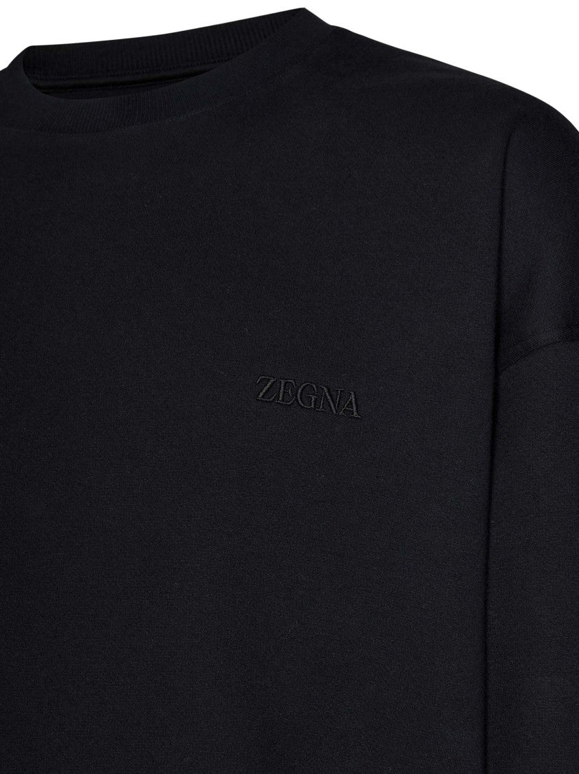 Relaxed Fit Black Sweater With Drawstring Hem