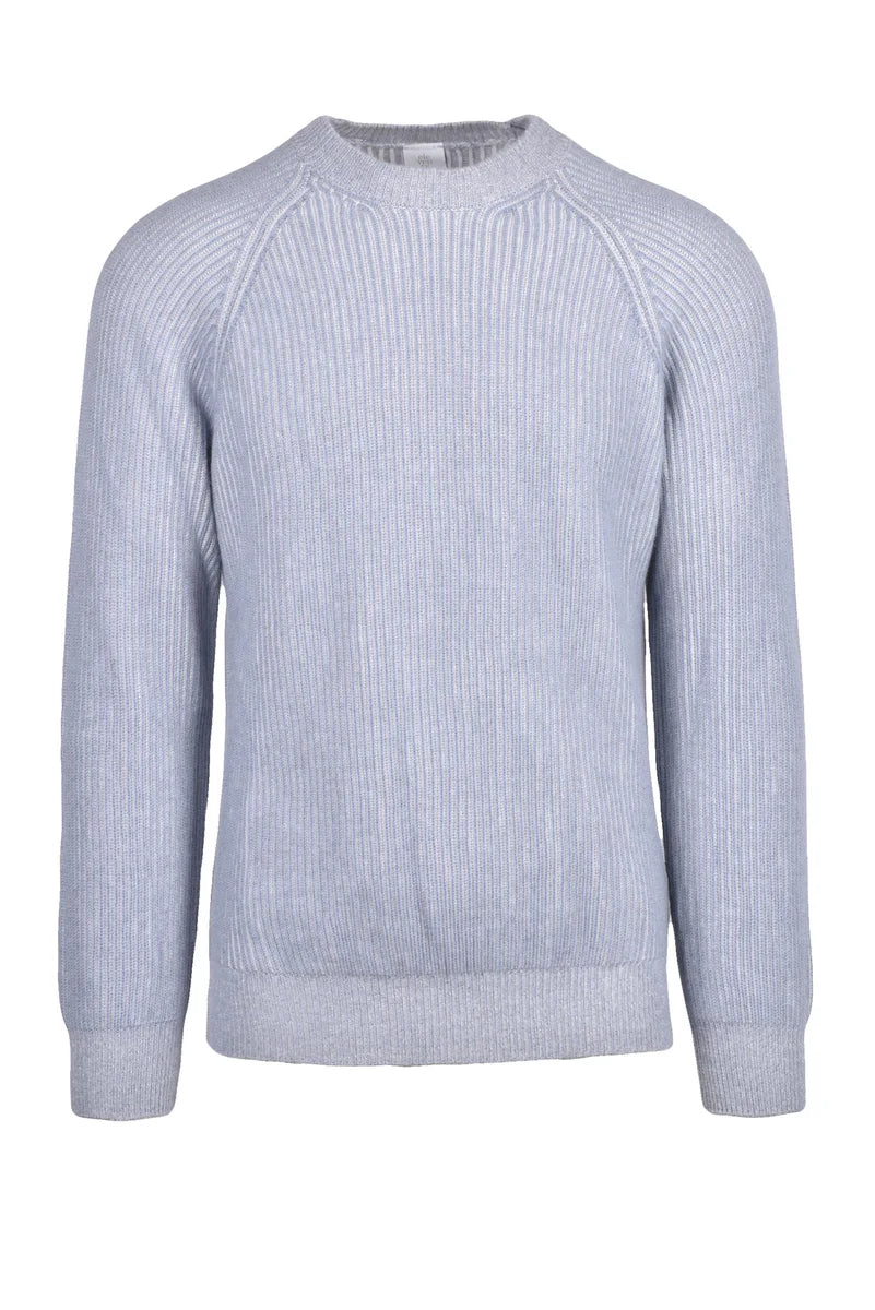Ribbed Crew Neck Sweater Cashmere - Grey