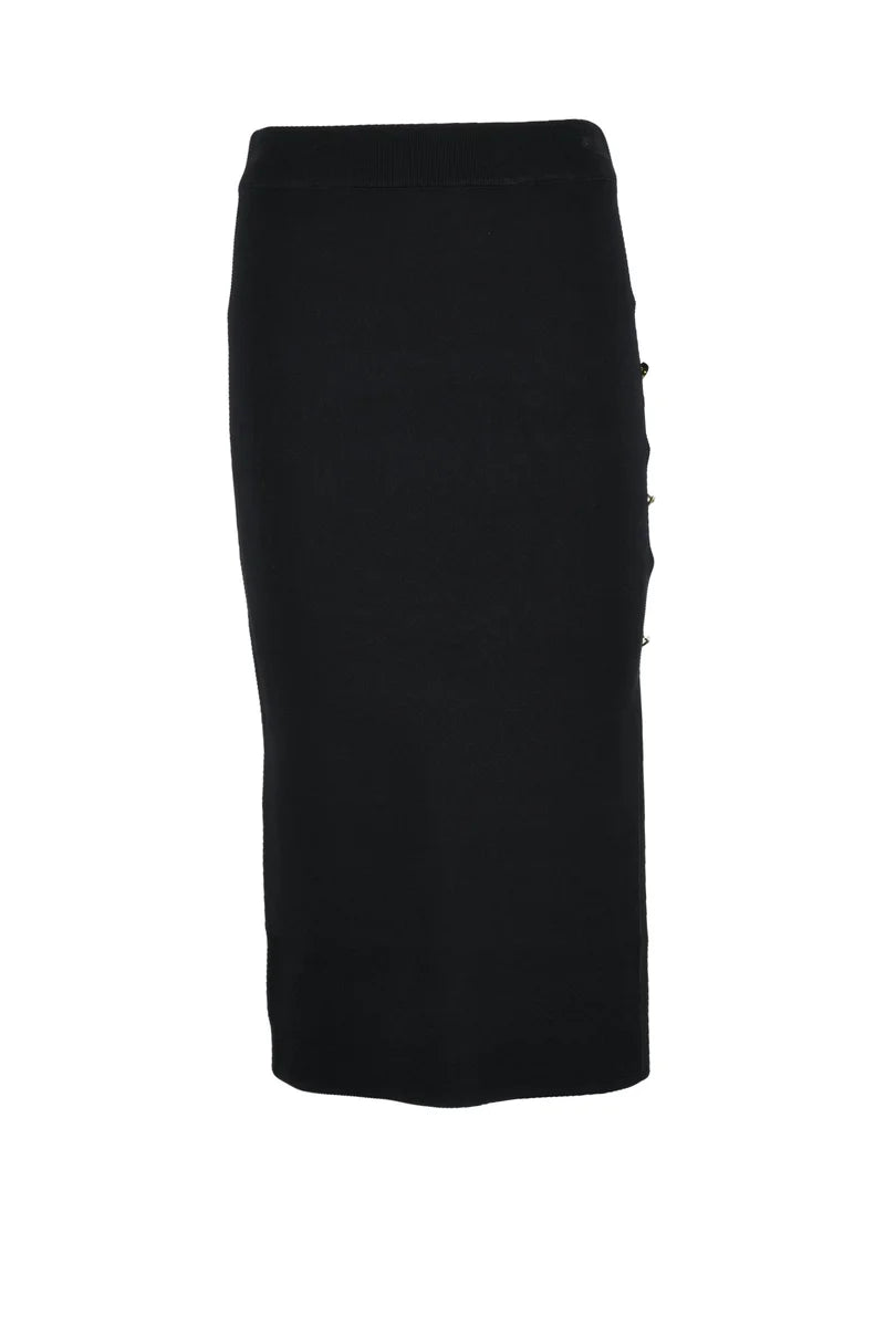Black Knit Midi Skirt