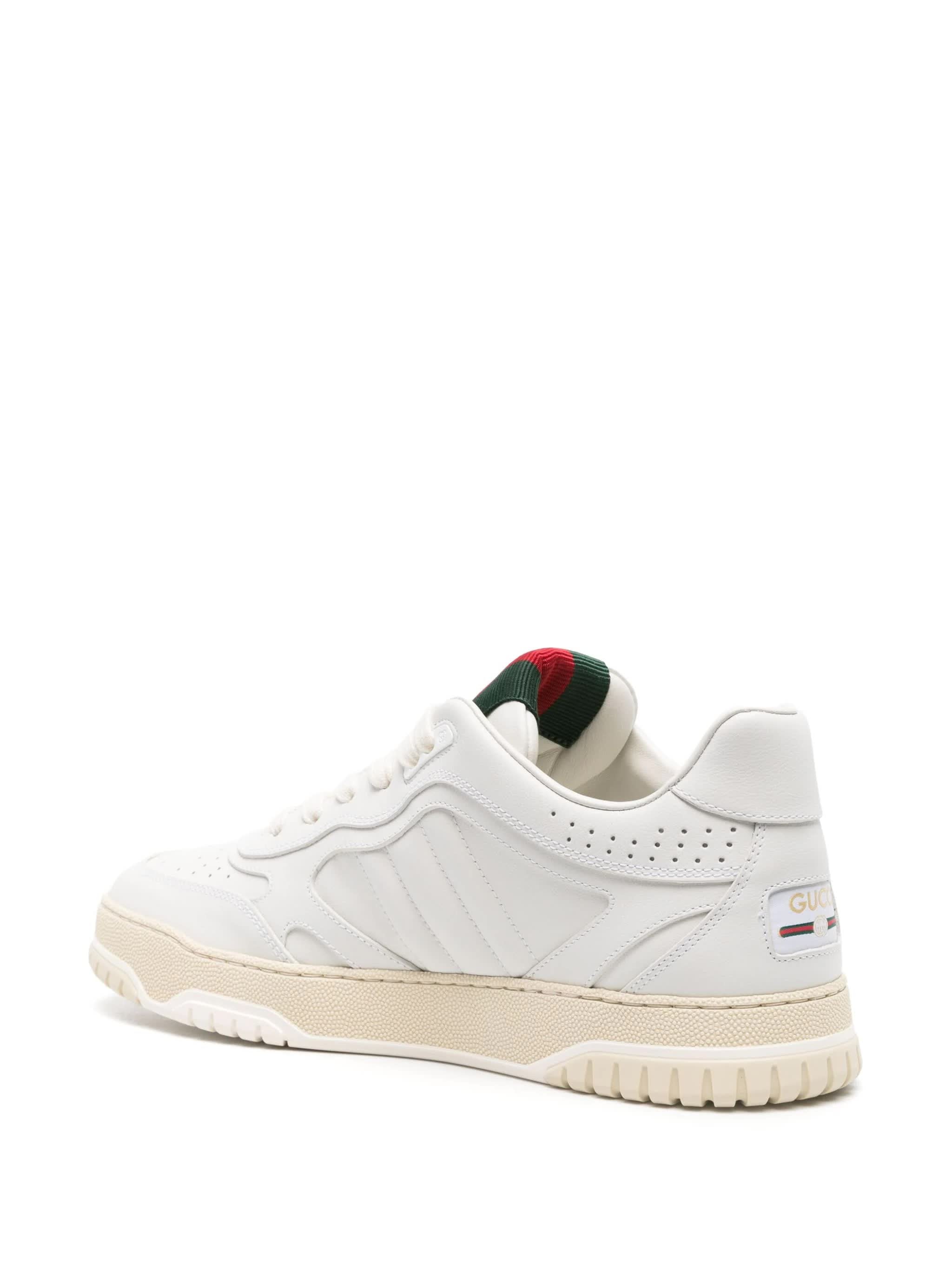 White Re-Web Iconic Web Leather Sneakers