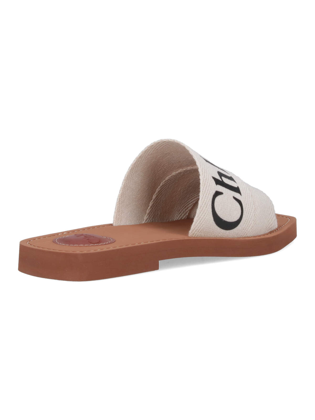 "Woody" Sandals, In White Linen, Square Toe