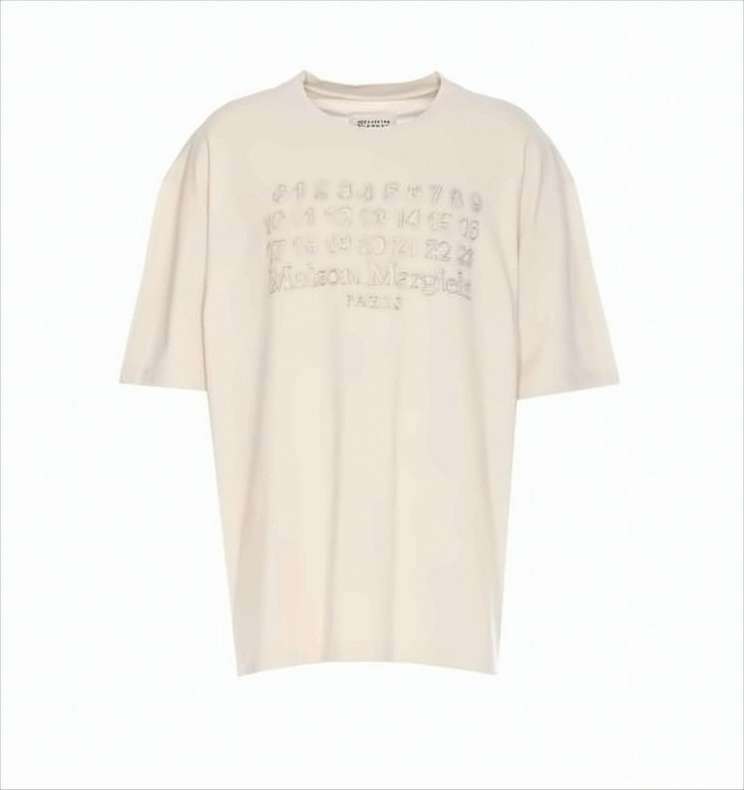 Textured Embroidered Short-Sleeved T-Shirt