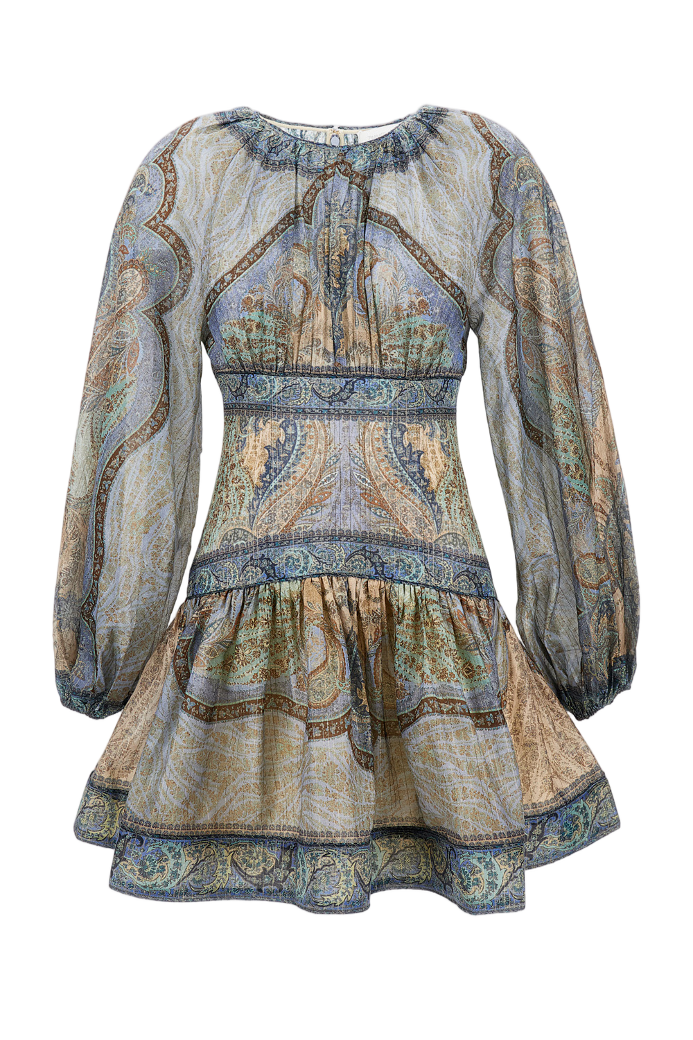 Cotton-Silk Mini Dress With Fitted Bodice