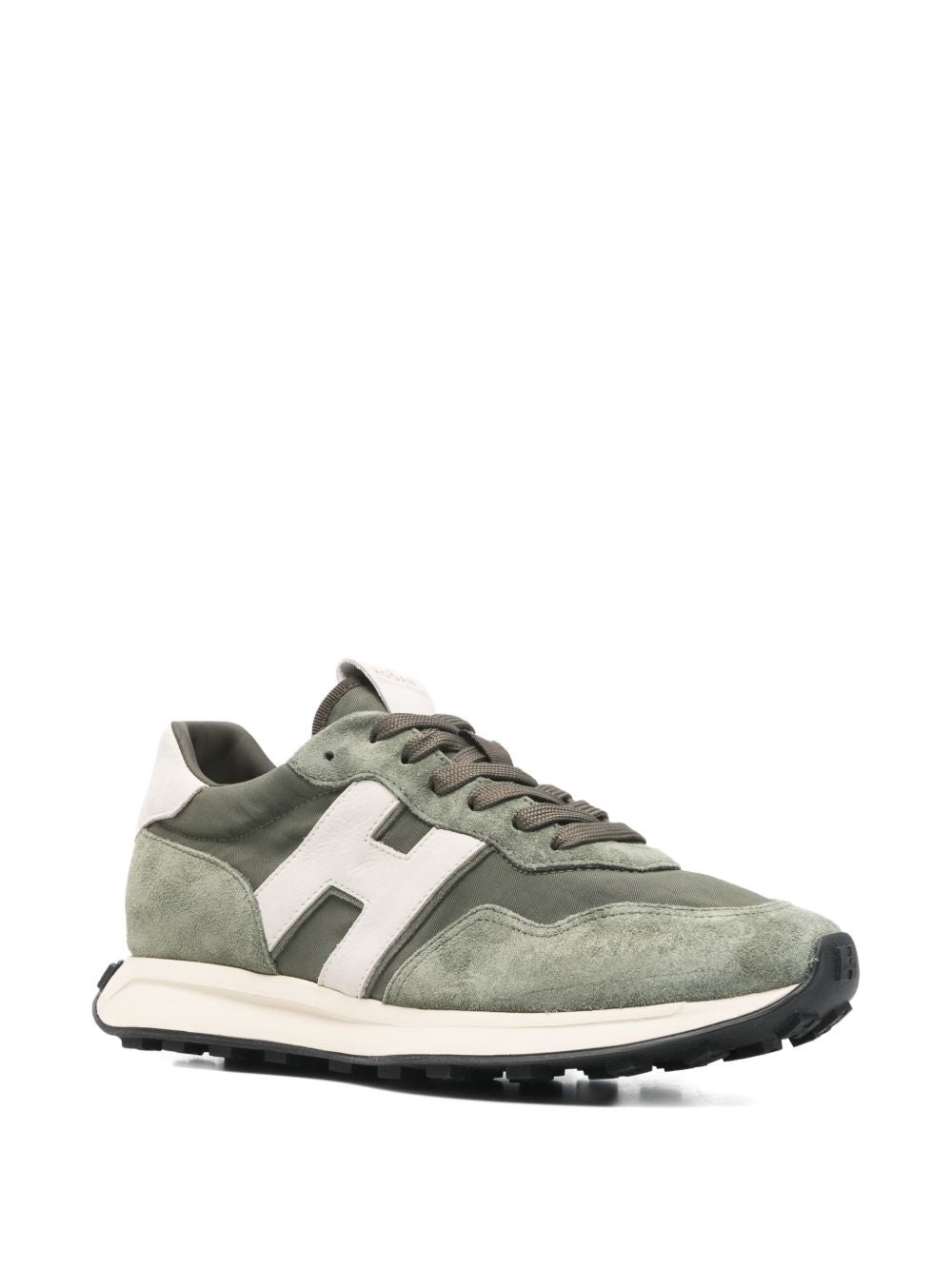 Muted Green Sneakers With Silk