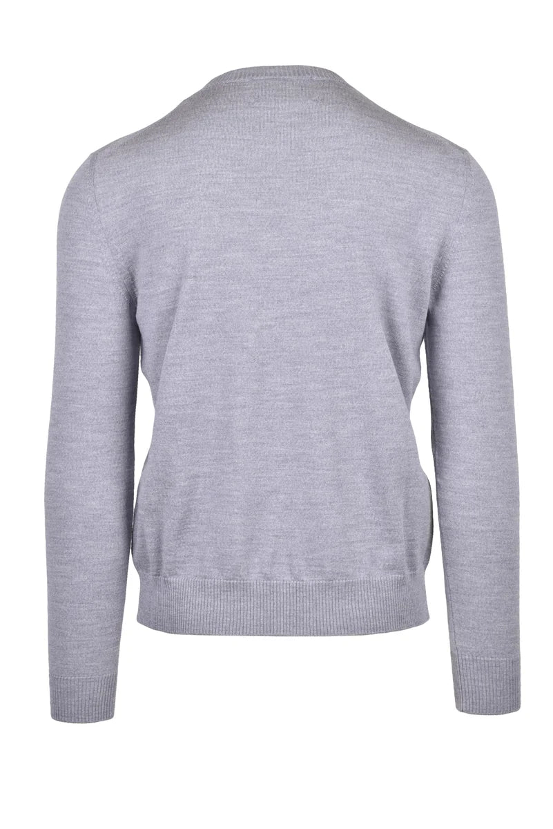 Wool Crew Neck Sweater - Grey