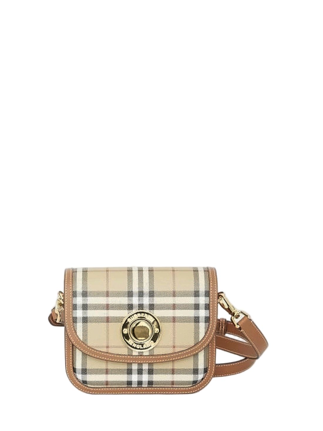 Classic Check-Patterned Structured Shoulder Bag