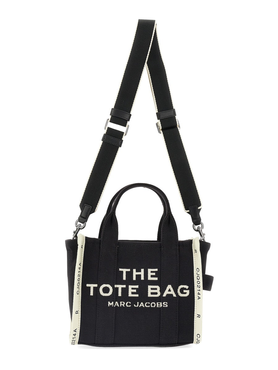 Black Cotton Blend Small Logo Tote Bag