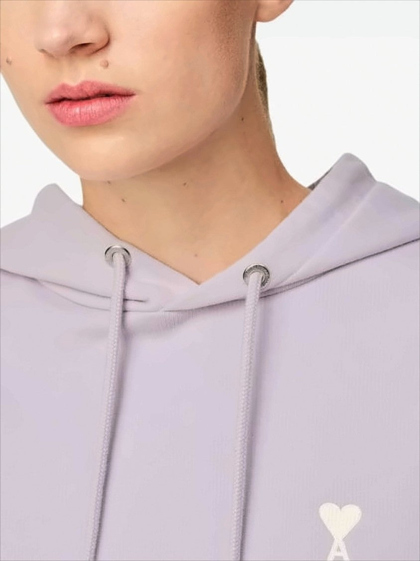 Cropped Lilac Hoodie with Drawstring and Adjustable Ties
