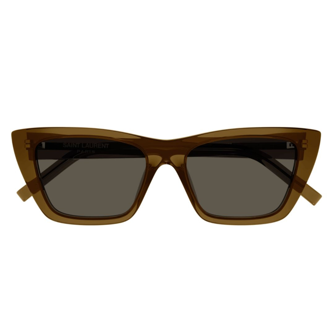 Angular Cat-Eye Sunglasses in Translucent Brown
