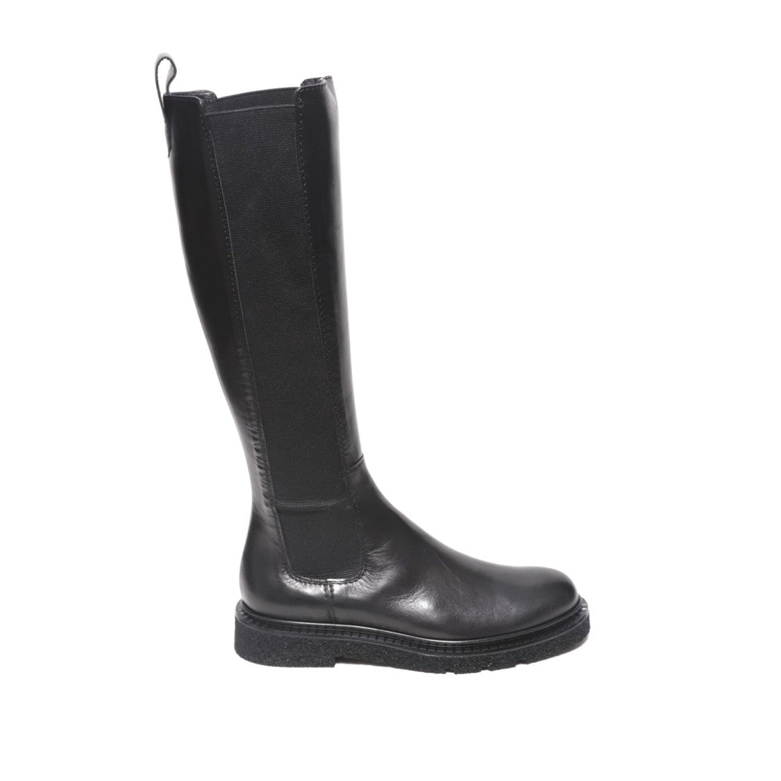 Black Nappa Boot With Side Elastic