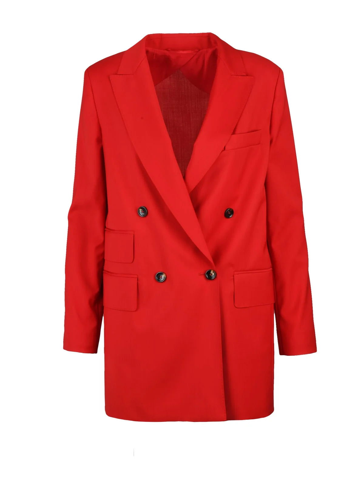 Nebbie Double-Breasted Jacket - Red