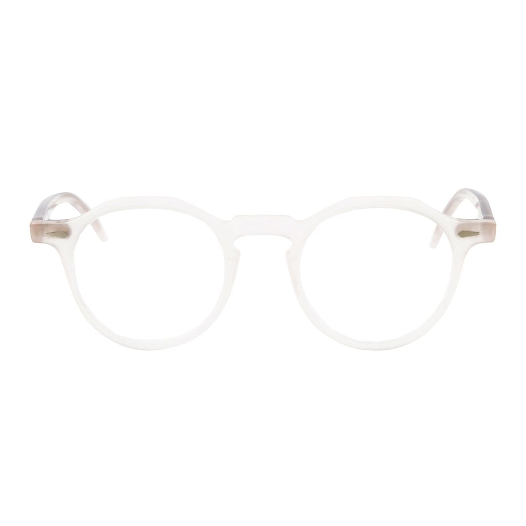 Justin Round Frame Eyeglasses with Translucent Frosted Finish