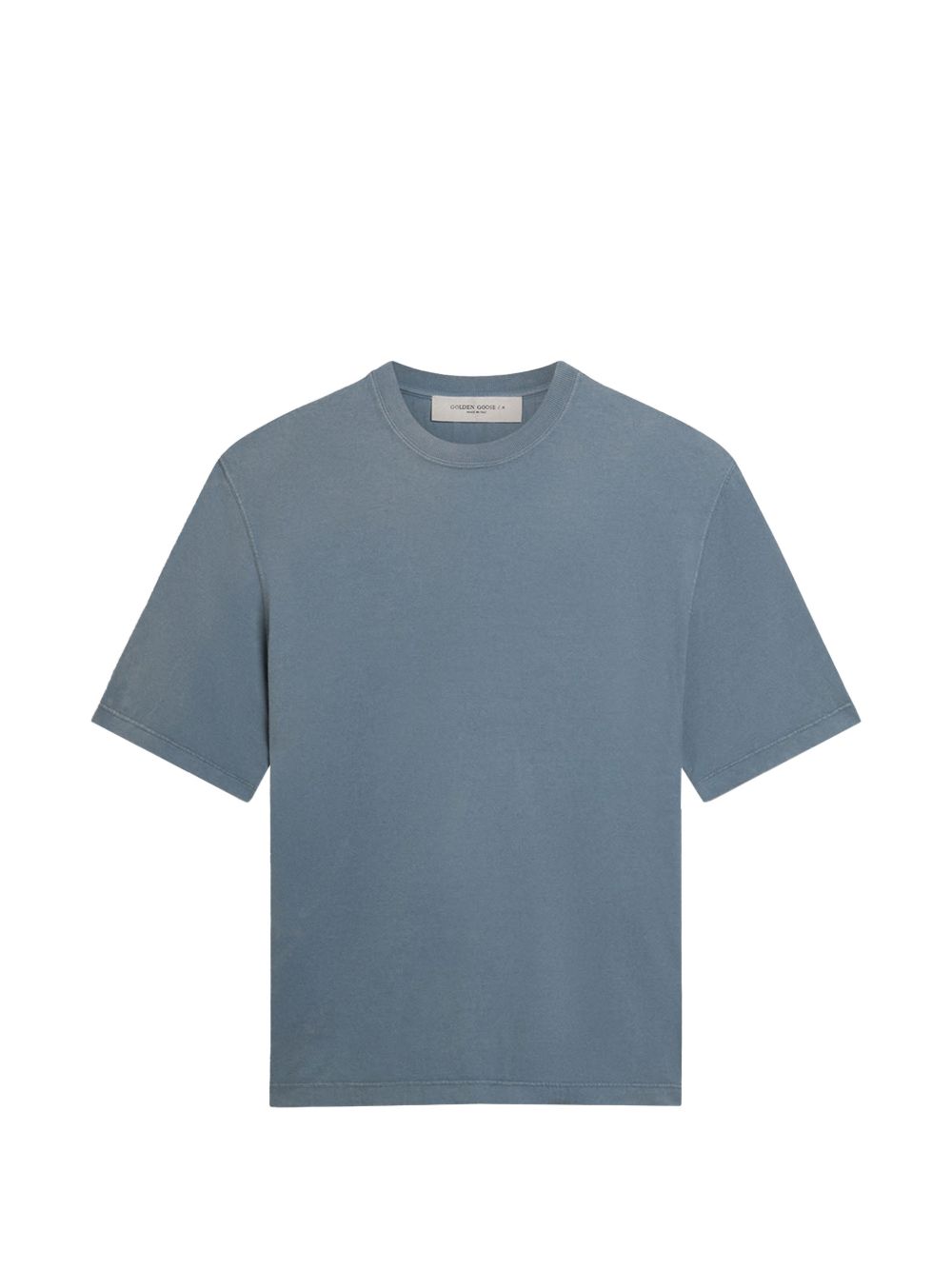 Blue Silk and Nylon Crew Neck T-Shirt