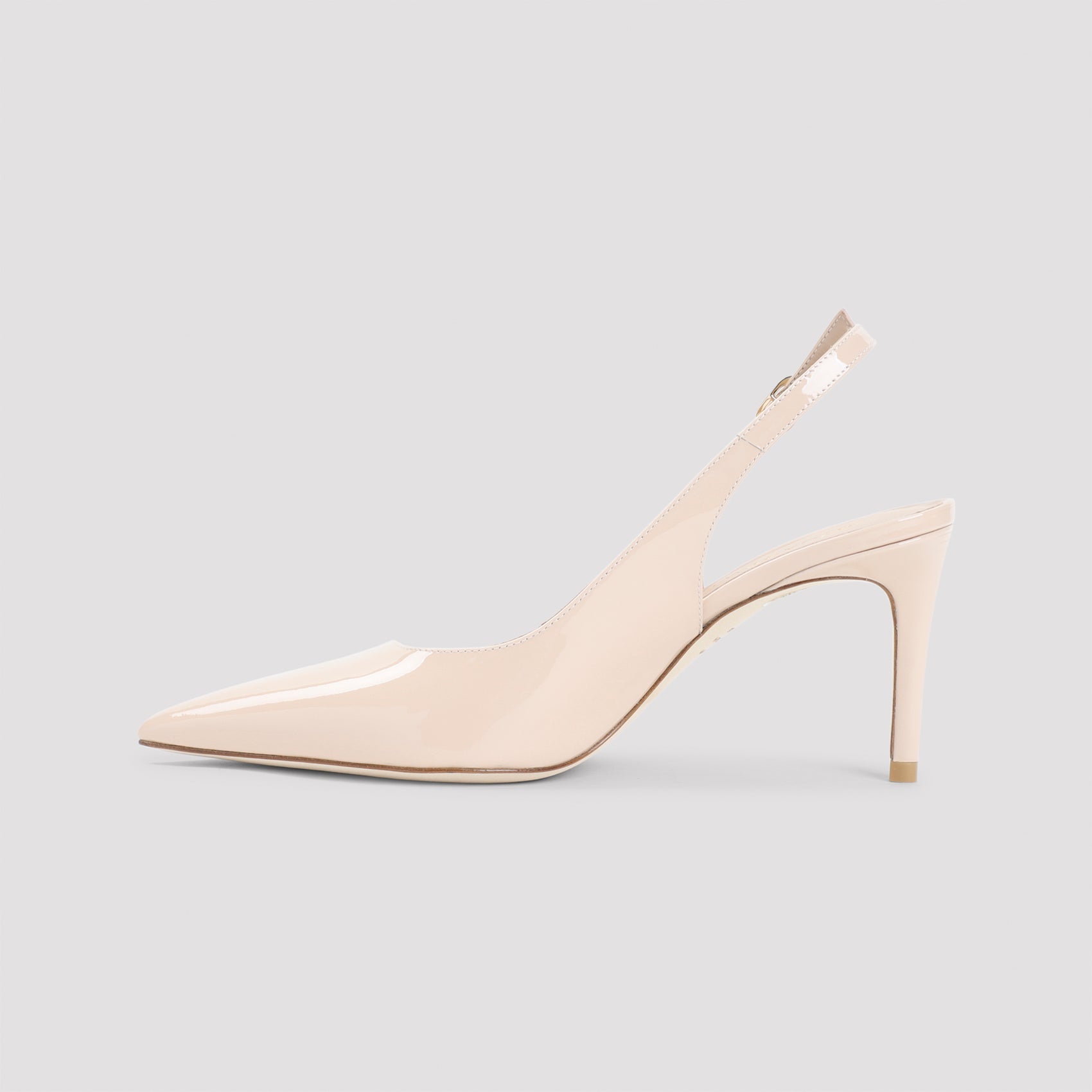 Glossy Leather Slingback Pumps