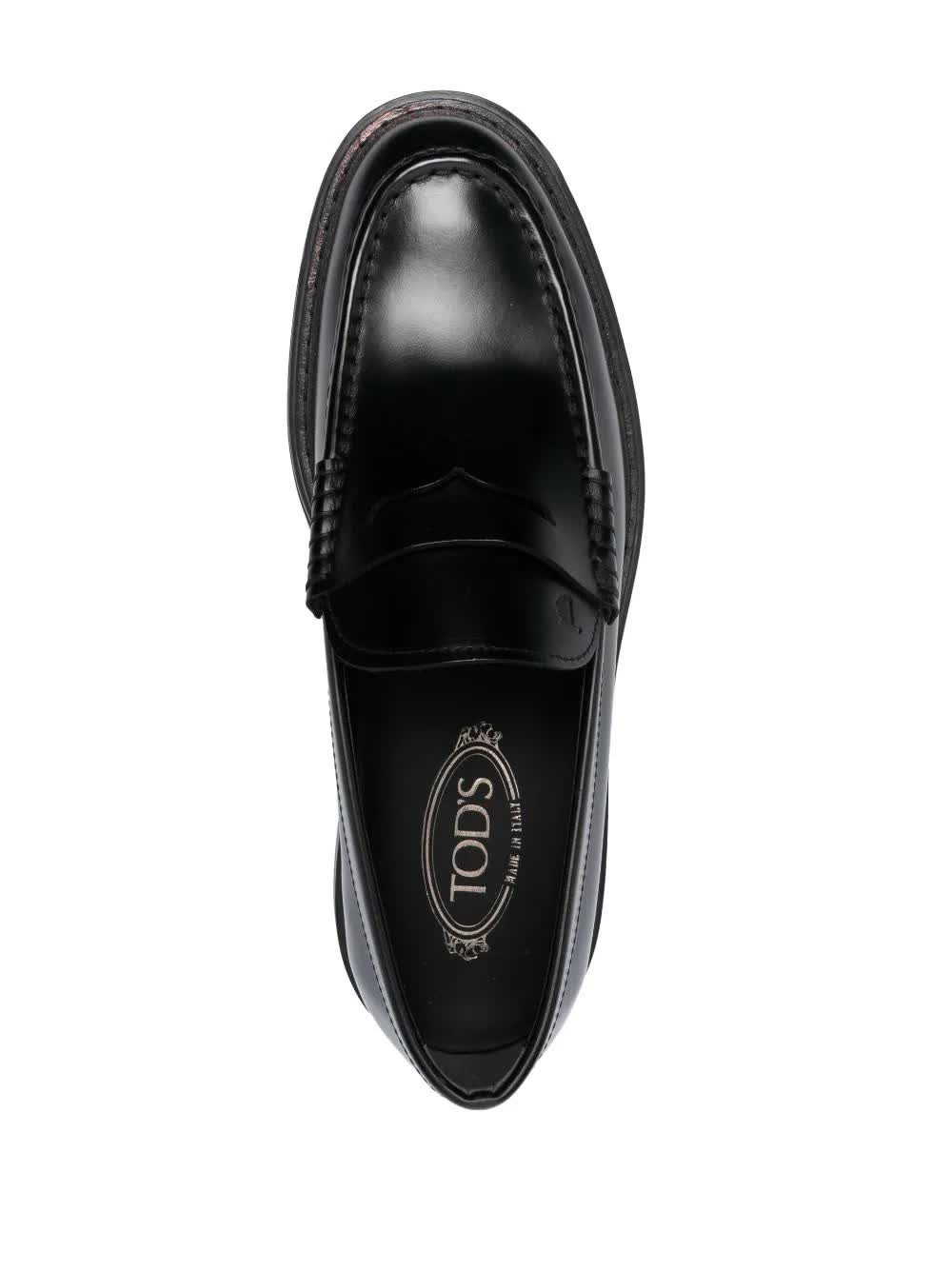 Black Leather Moccasin Leather Loafers
