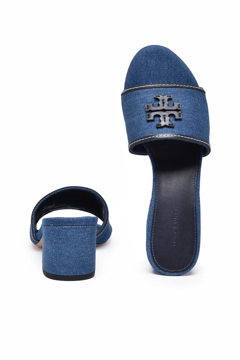 Denim Mules Sandals - Denim