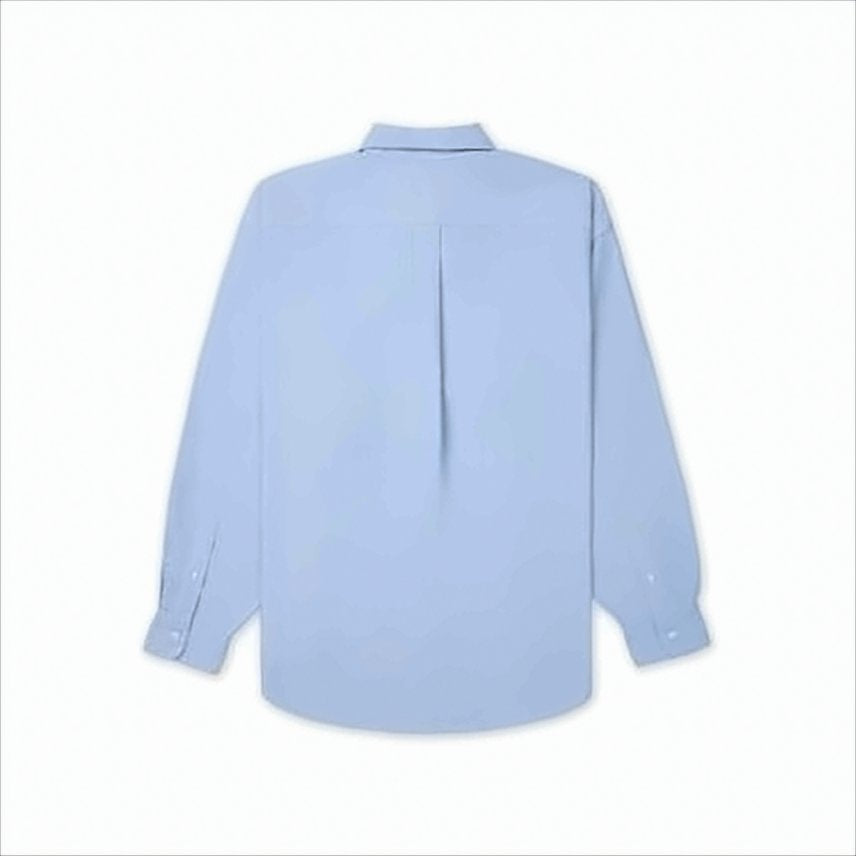 Button-Down Long Sleeve Shirt with Embroidered Logo