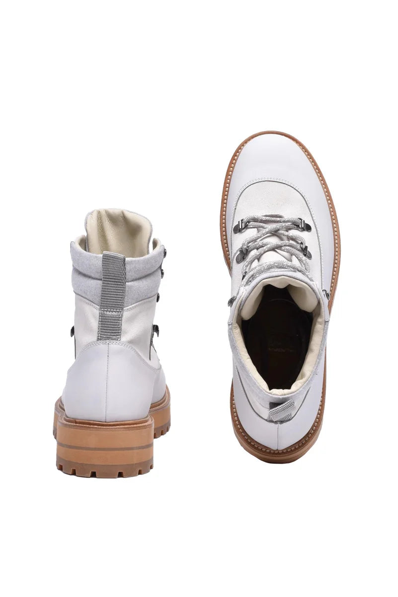 Lace-up Boots - White