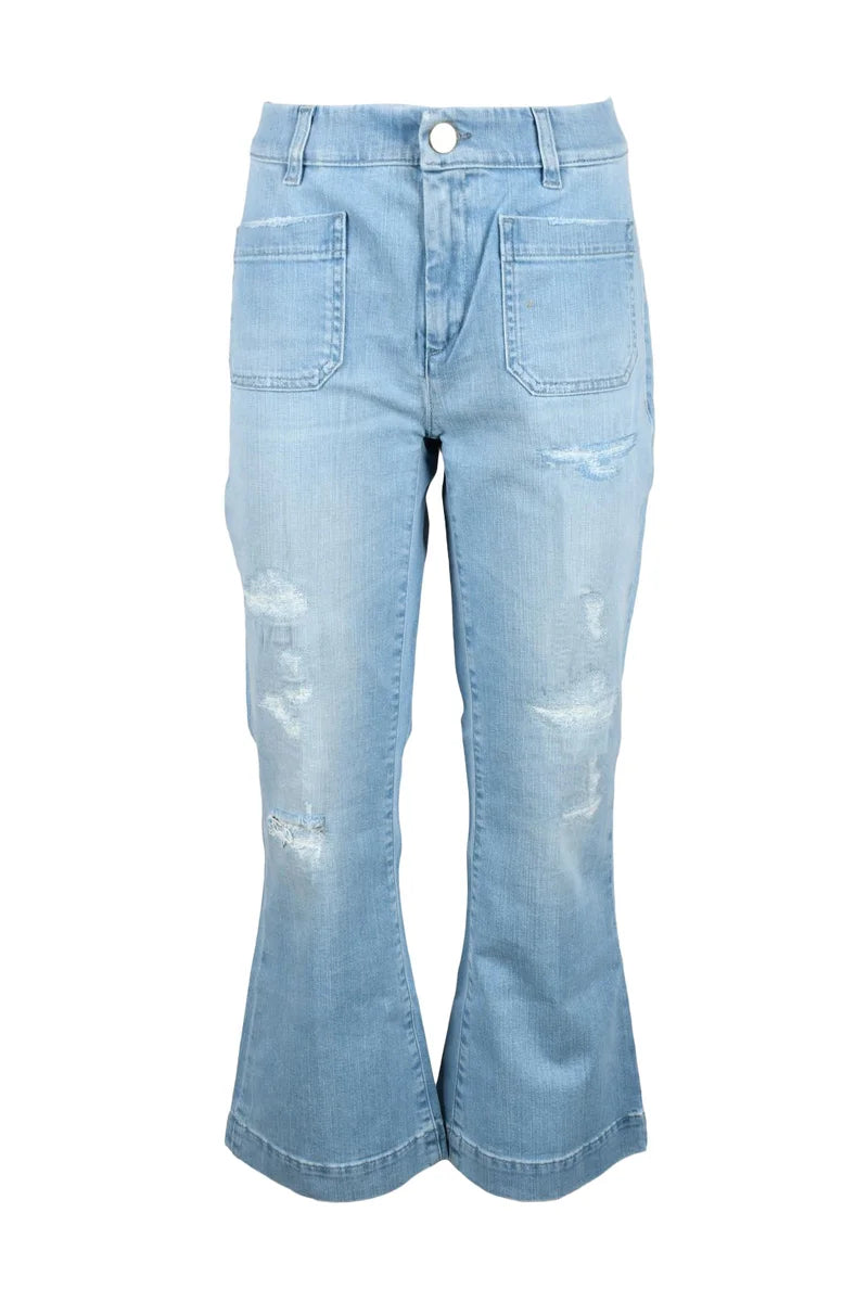 Distressed Light Blue Denim Jeans