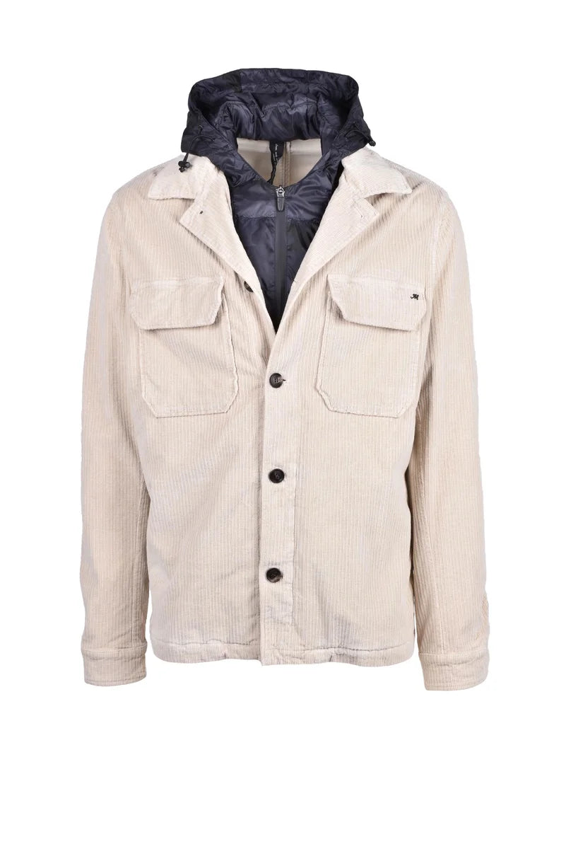 Velvet Shirt Jacket - Beige