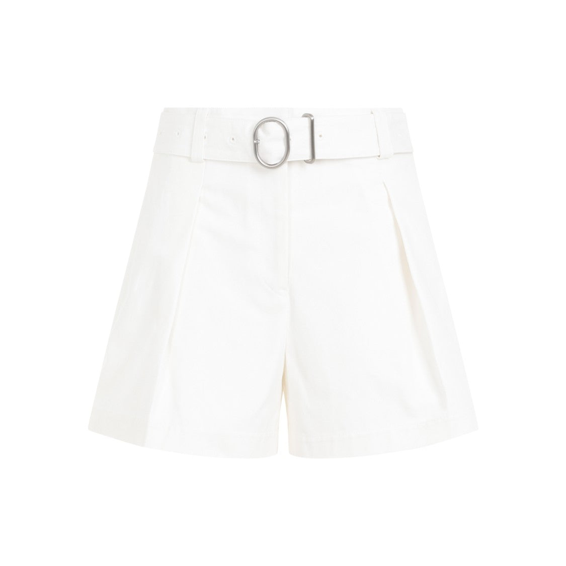 Mid Waist Optic White Cotton Shorts