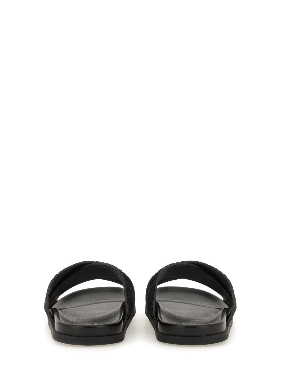 Sandal Slider with Textured GG Pattern