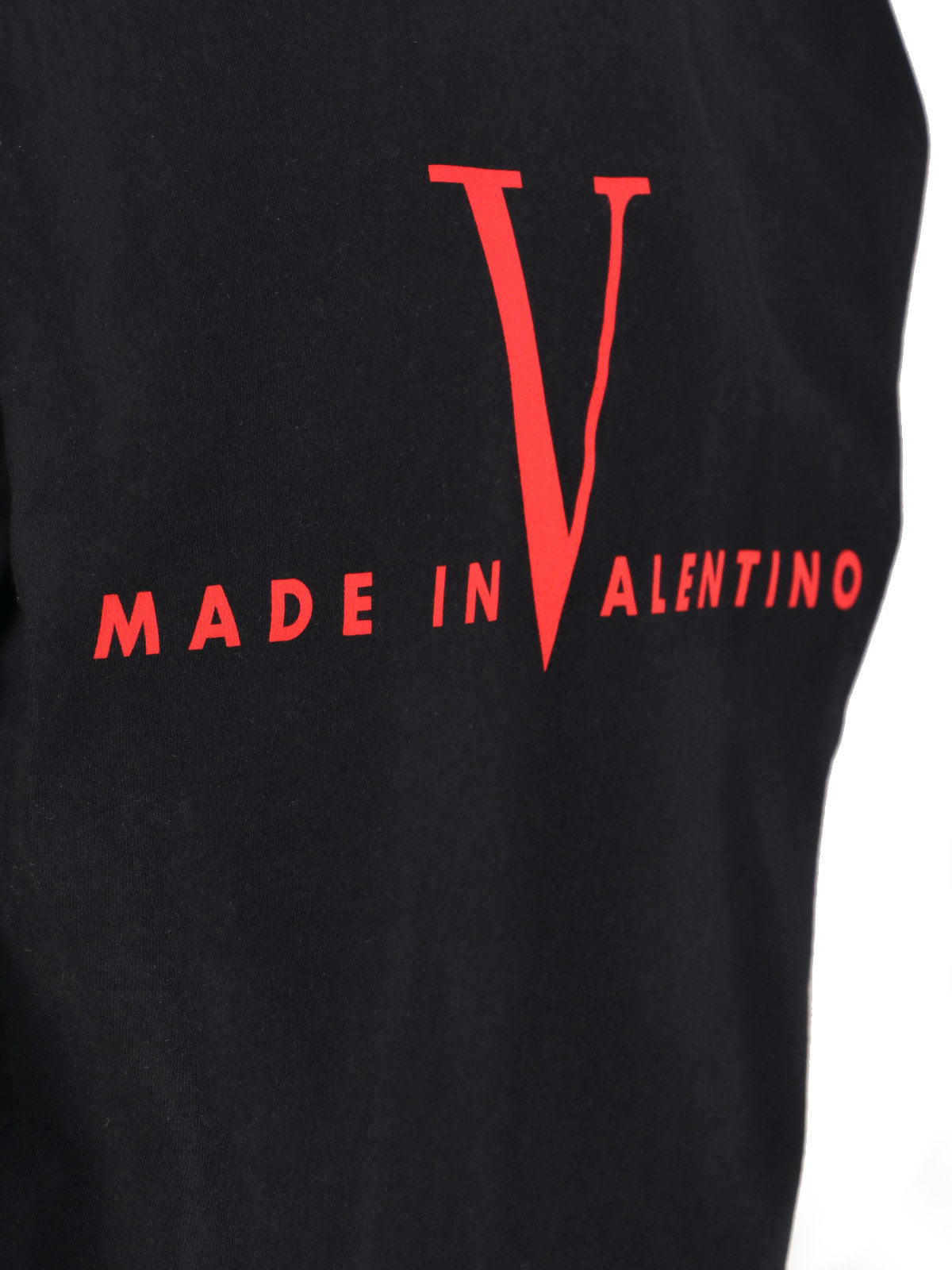 Contrast Print Black Cotton T-Shirt