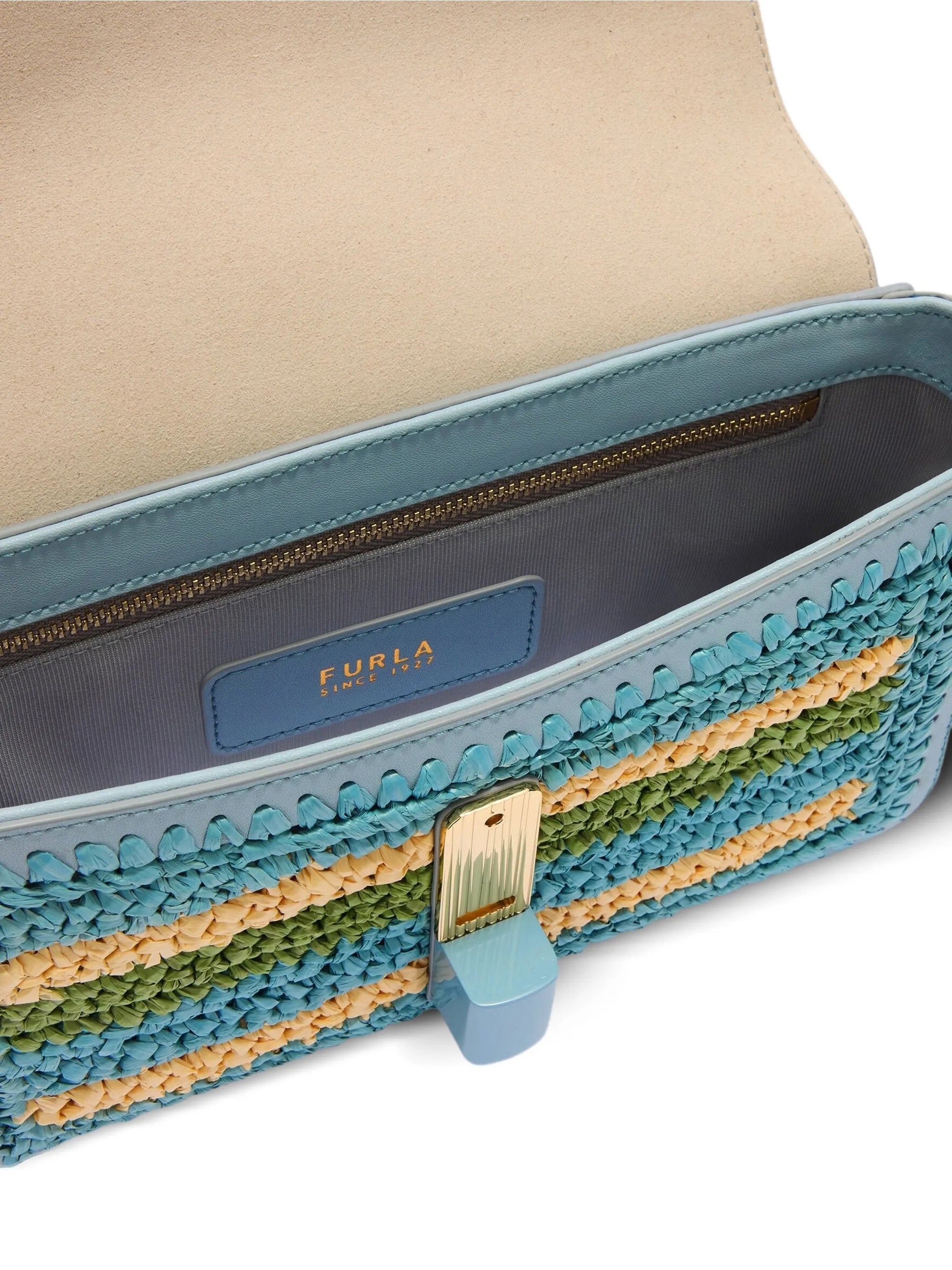 Iride S Woven Polypropylene Striped Shoulder Bag