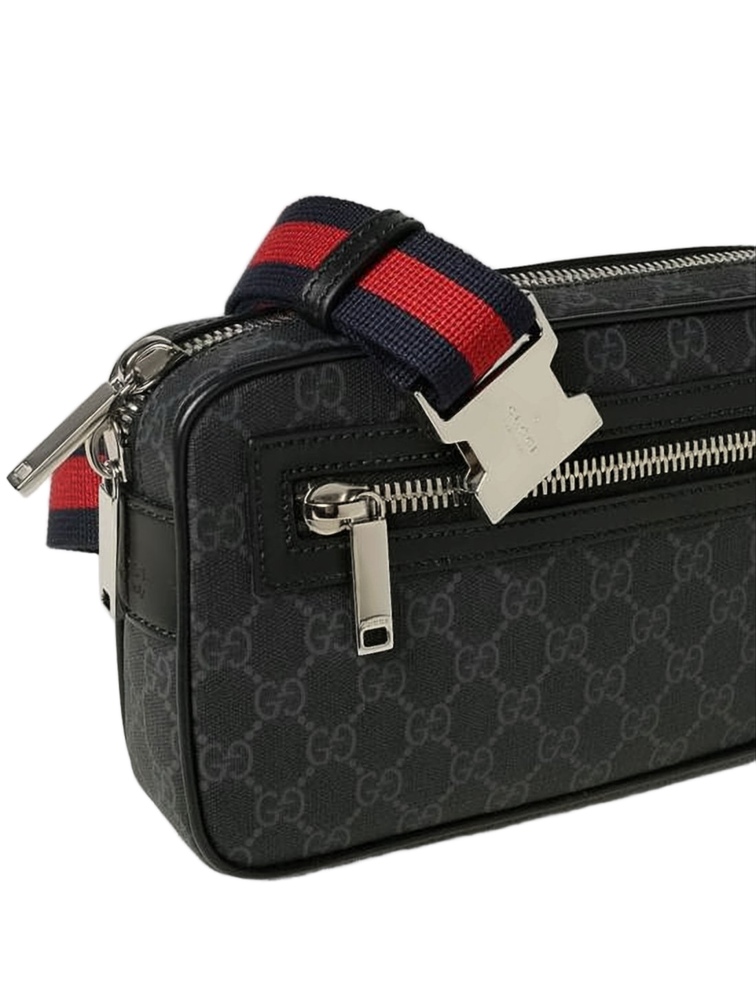 Canvas Crossbody Bag with Monogram Pattern