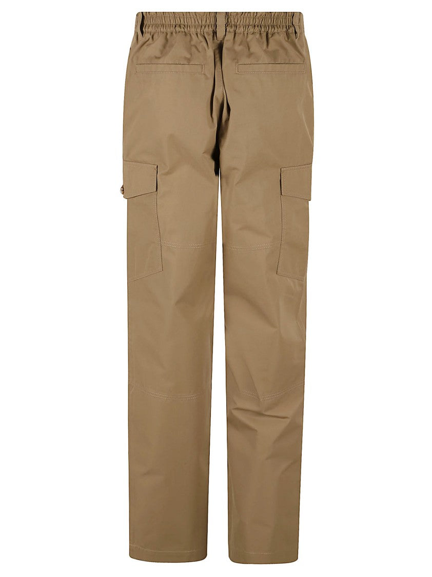 Panelled Cargo Trousers With Topstitching Detail