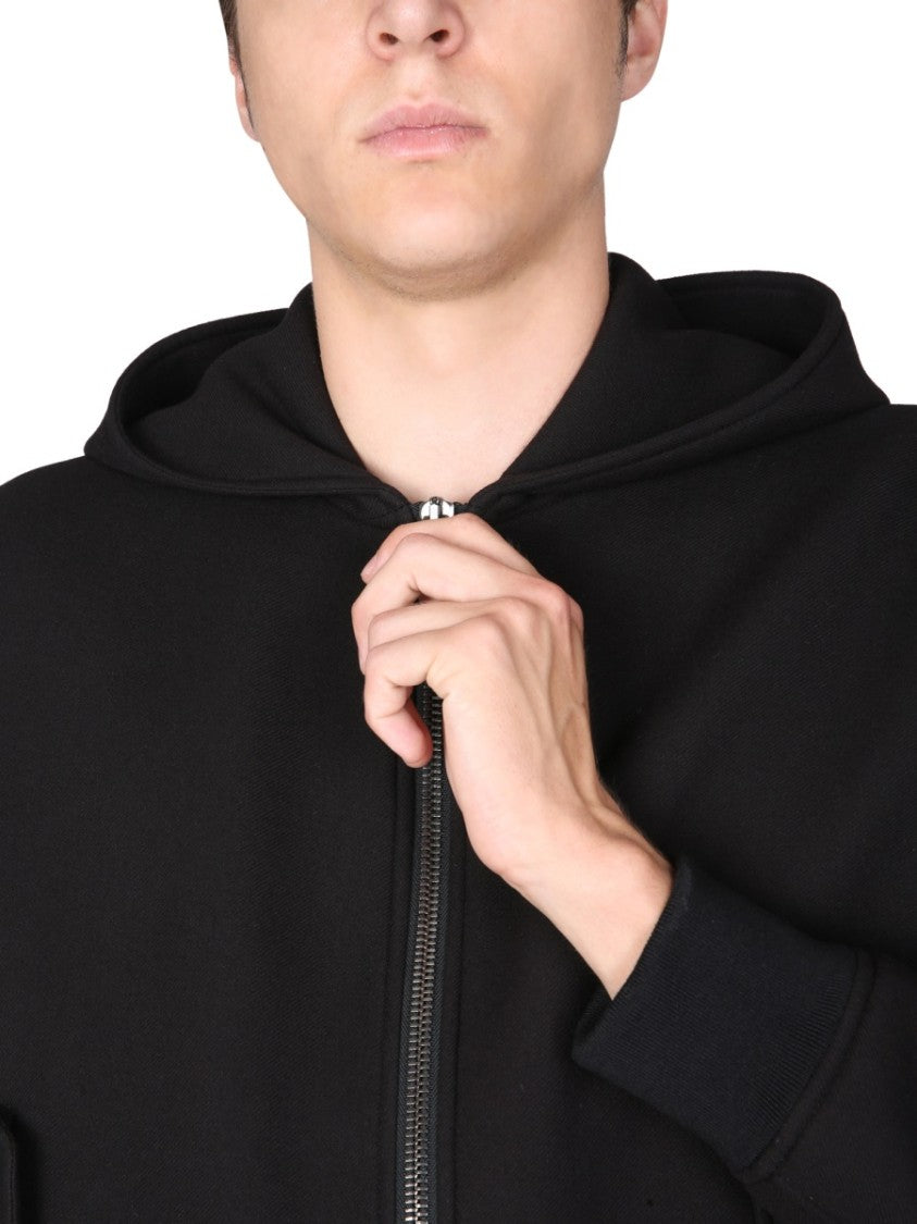 Hooded Jacket With Bold Logo Print
