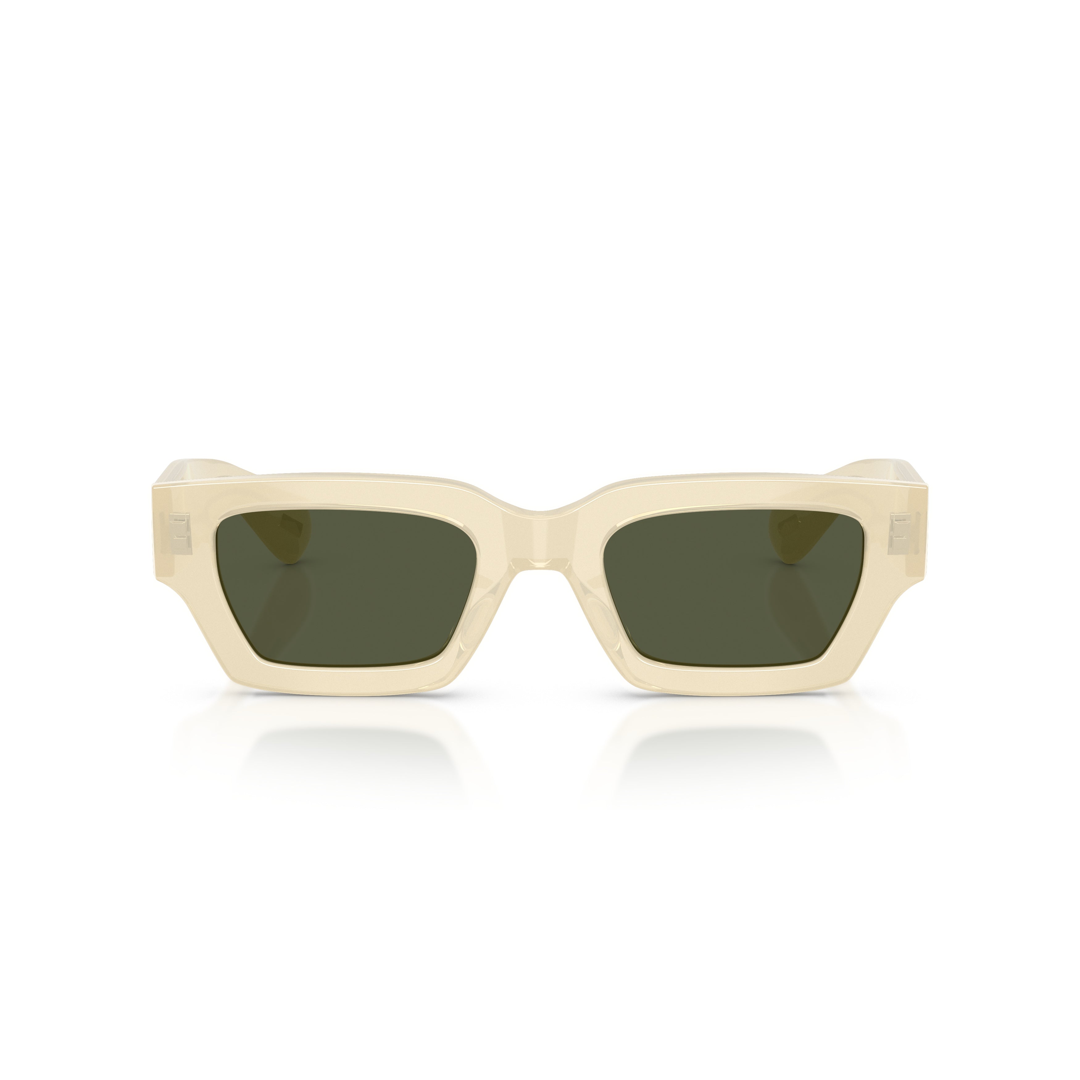 0ov5612su  Bold Rectangular Frame Sunglasses with Dark Green Lenses