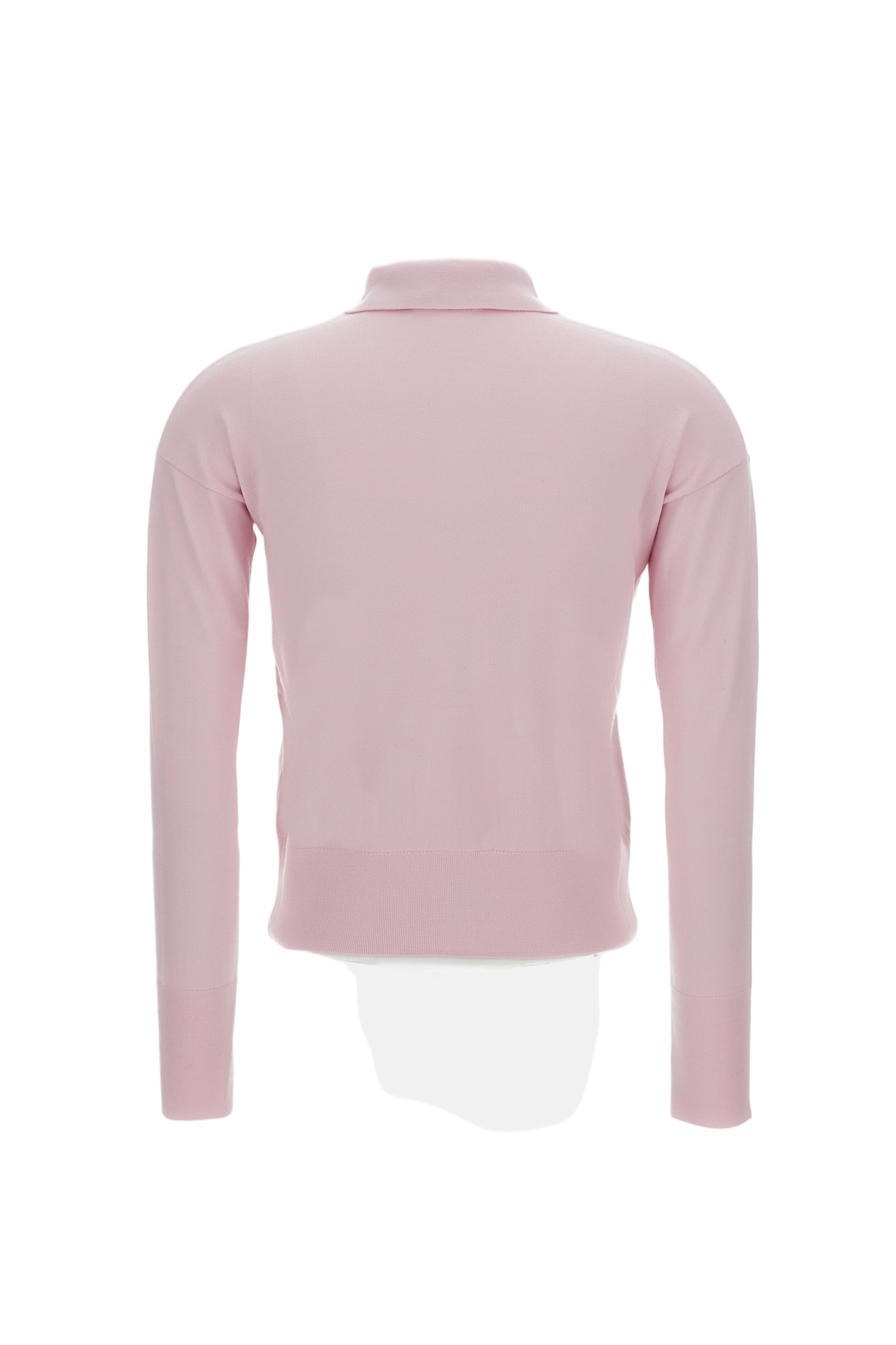 Wool Blend Cardigan With Classic Point Collar