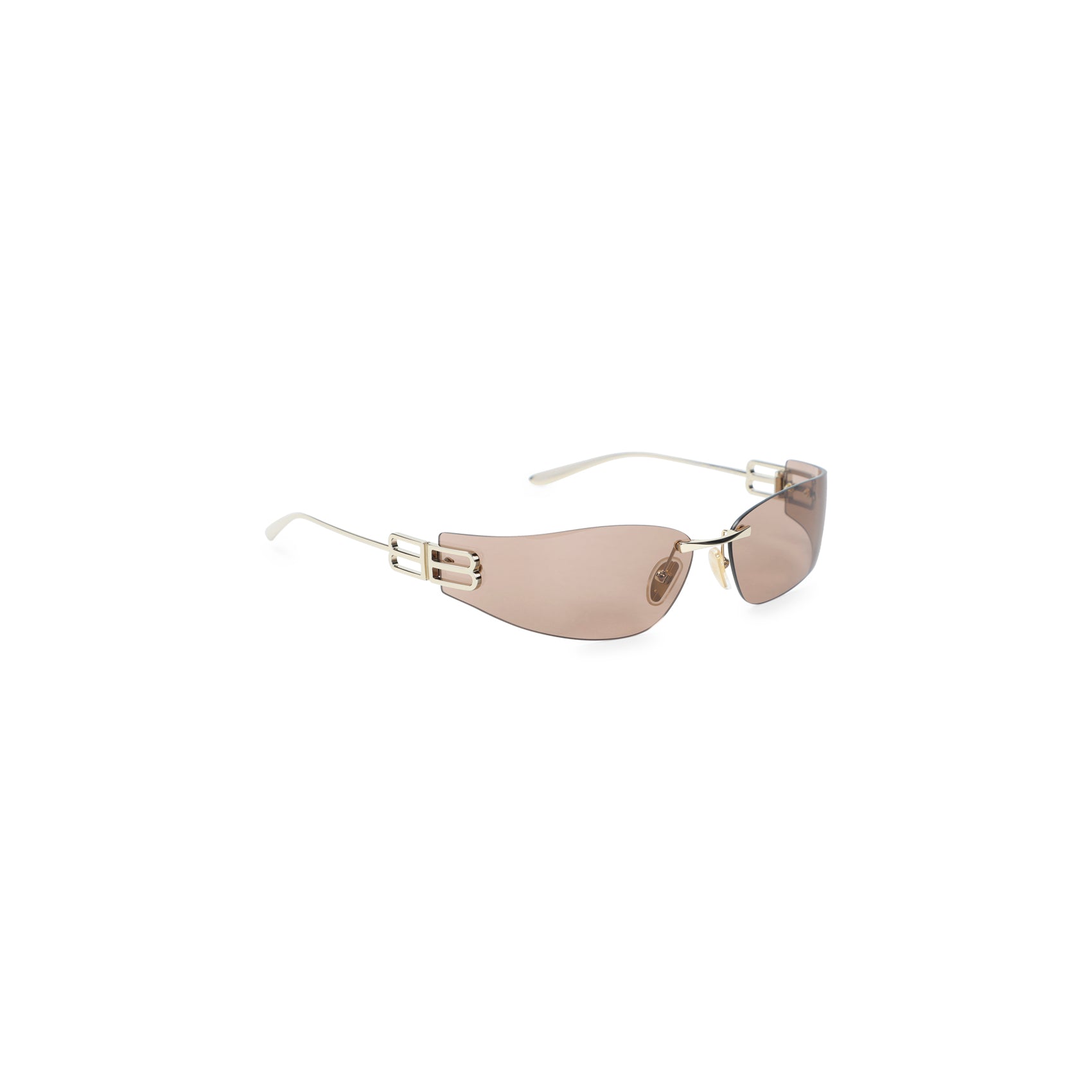 Rimless Metallic Gold Balenciaga Sunglasses