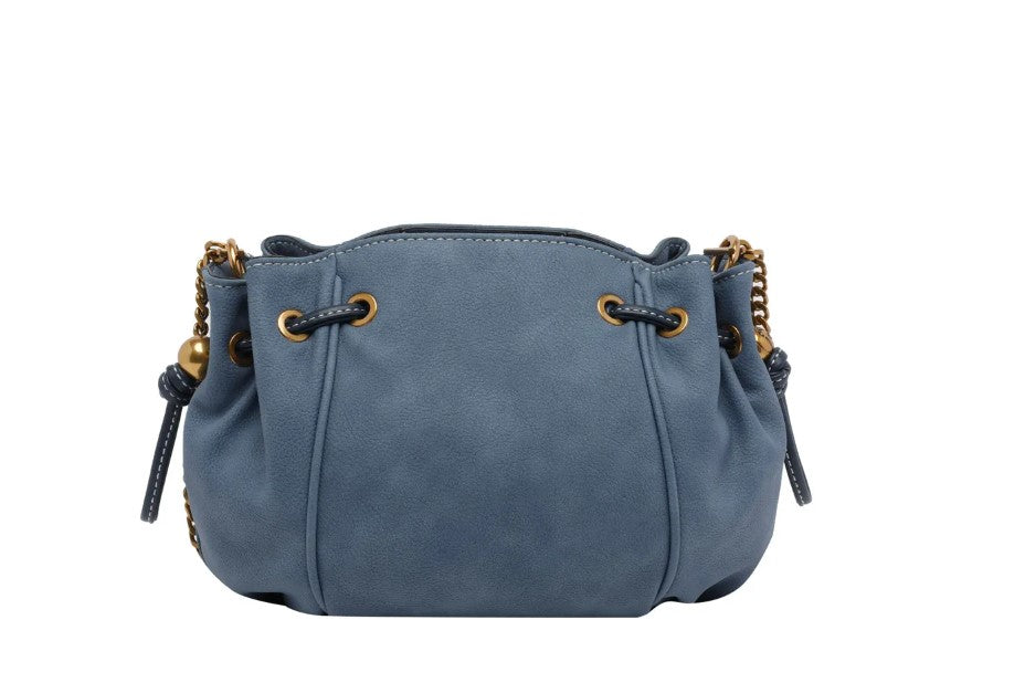 Blue Drawstring Shoulder Bag