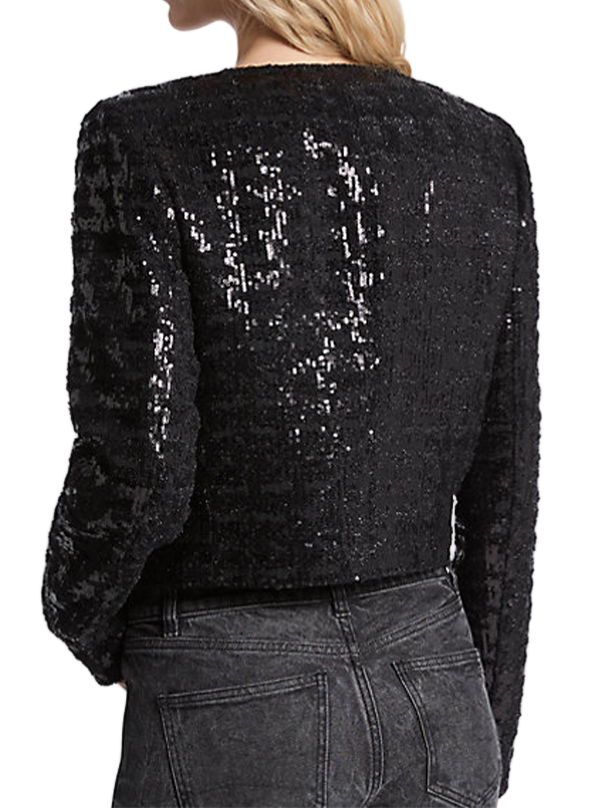 Cropped Tweed Textured Fabric Jacket