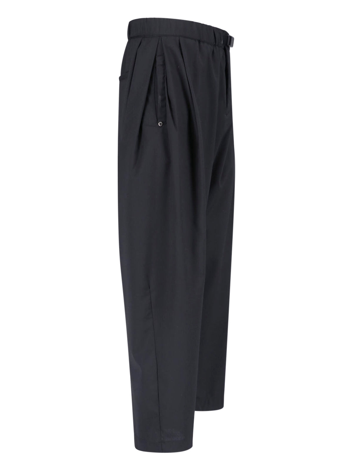 Beige Relaxed Fit Cropped Matte Trousers