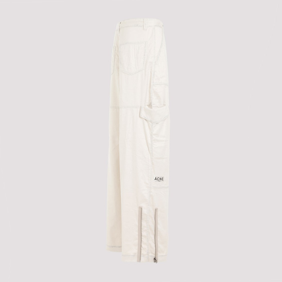 Beige Polyester Pants