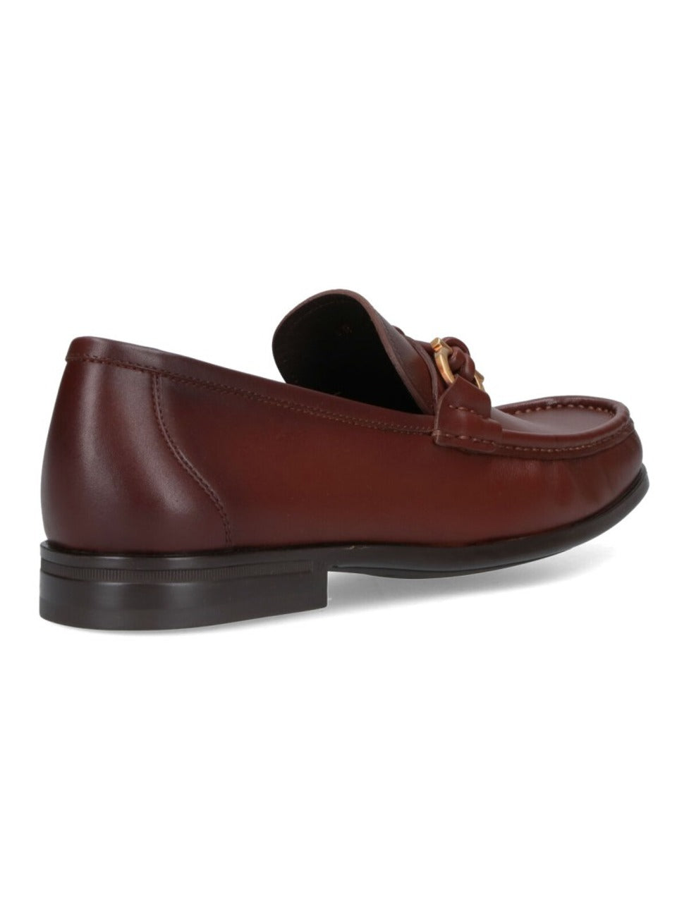 Sleek Leather Loafers With Gold-Tone Detailing