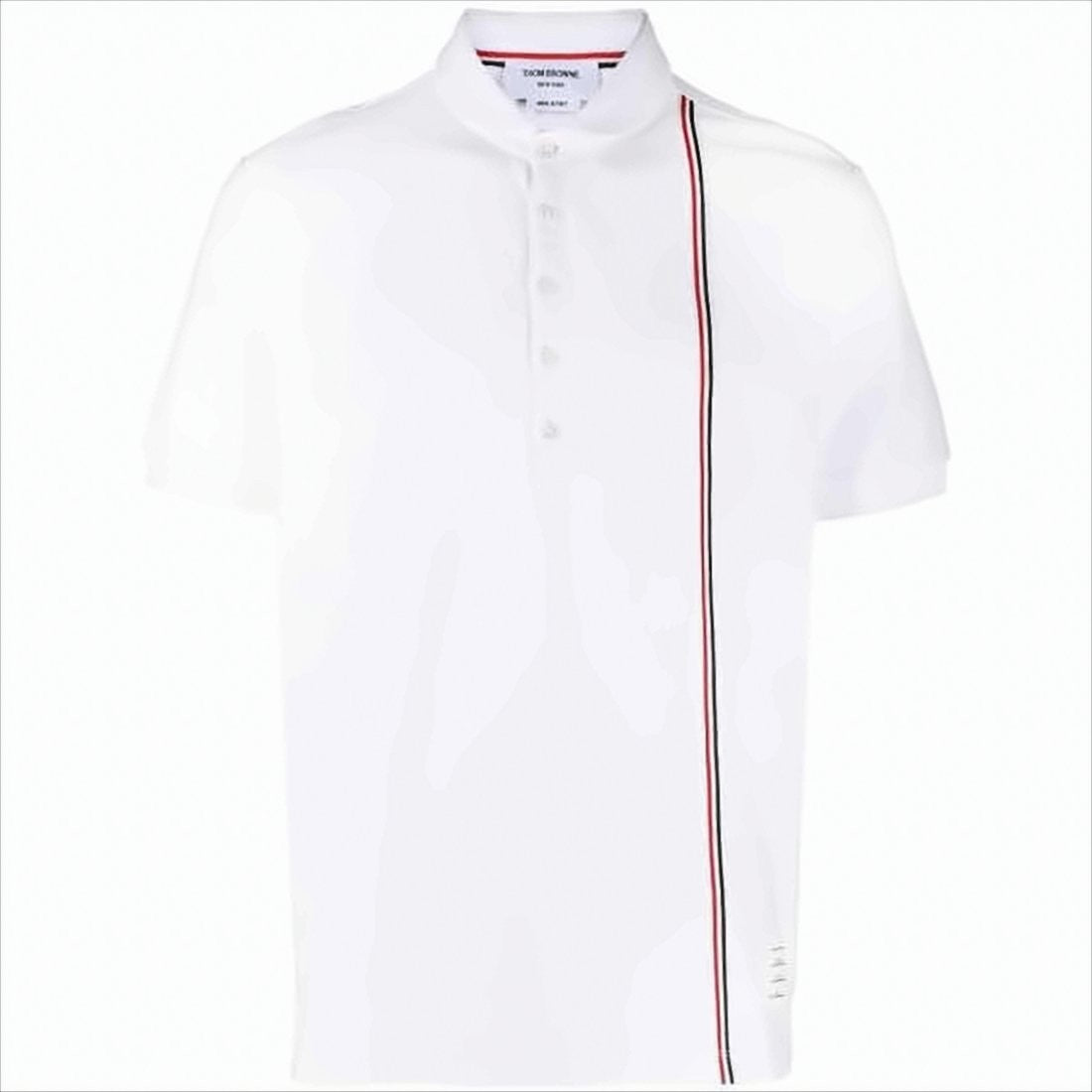 Short-Sleeve Polo Shirt with Vertical Stripe Detail