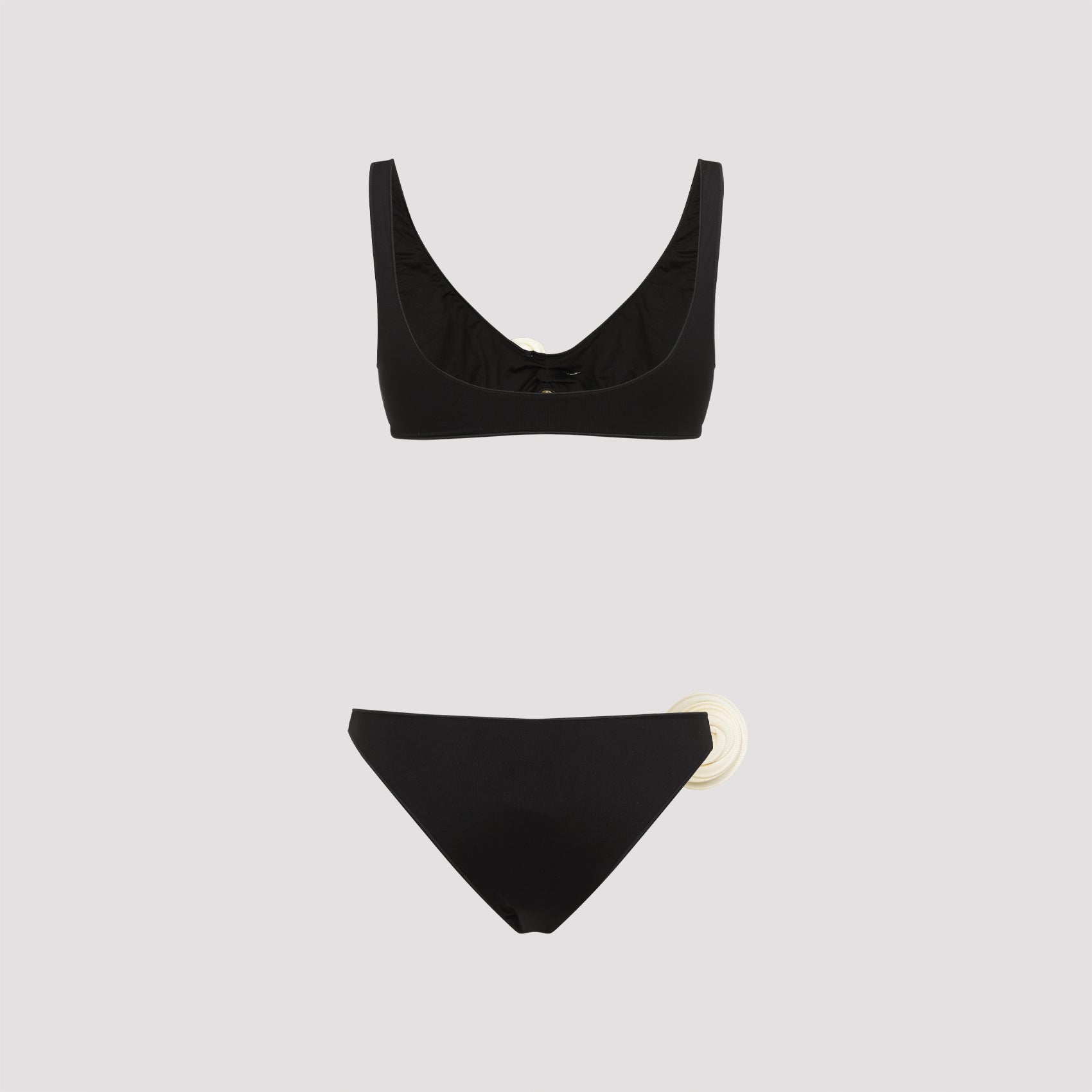 Black Bikini With Decorative Spiral Accents