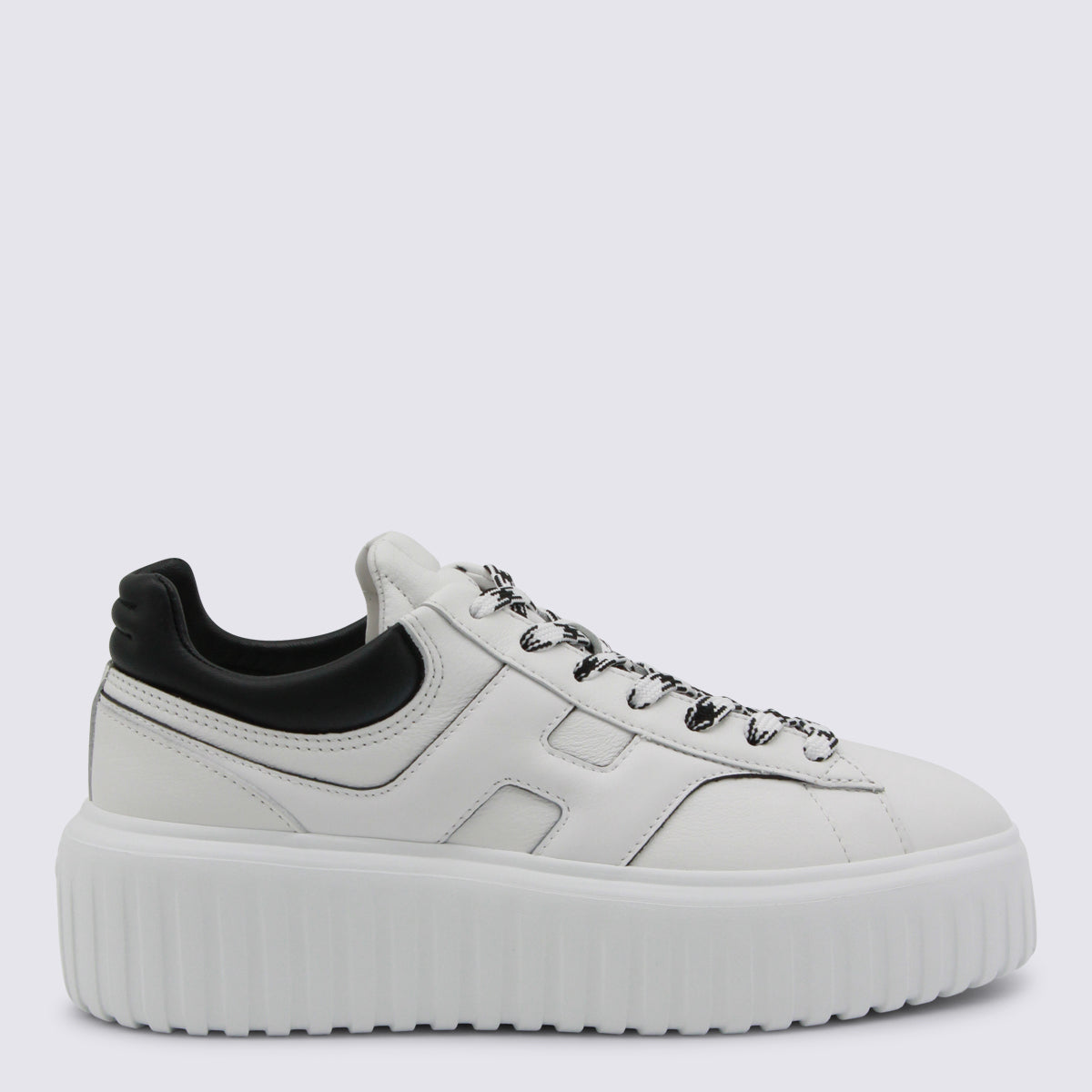 White And Black Leather Sneakers
