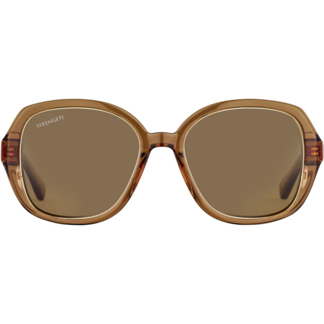 Hayworth Translucent Brown Rounded Square Sunglasses