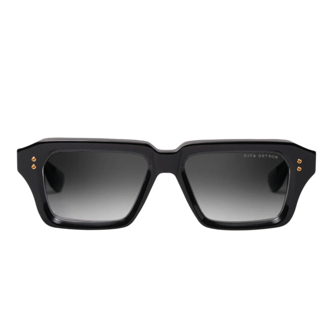 Detron Rectangular Frame Sunglasses with Gold Detailing