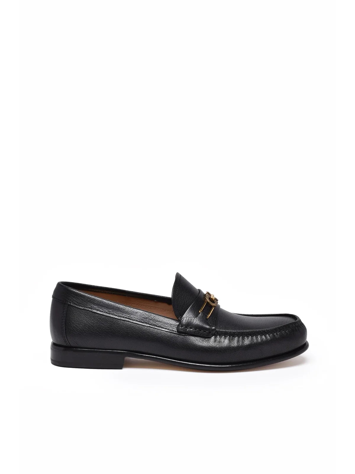 Mathias Leather Loafer - Black/Gold