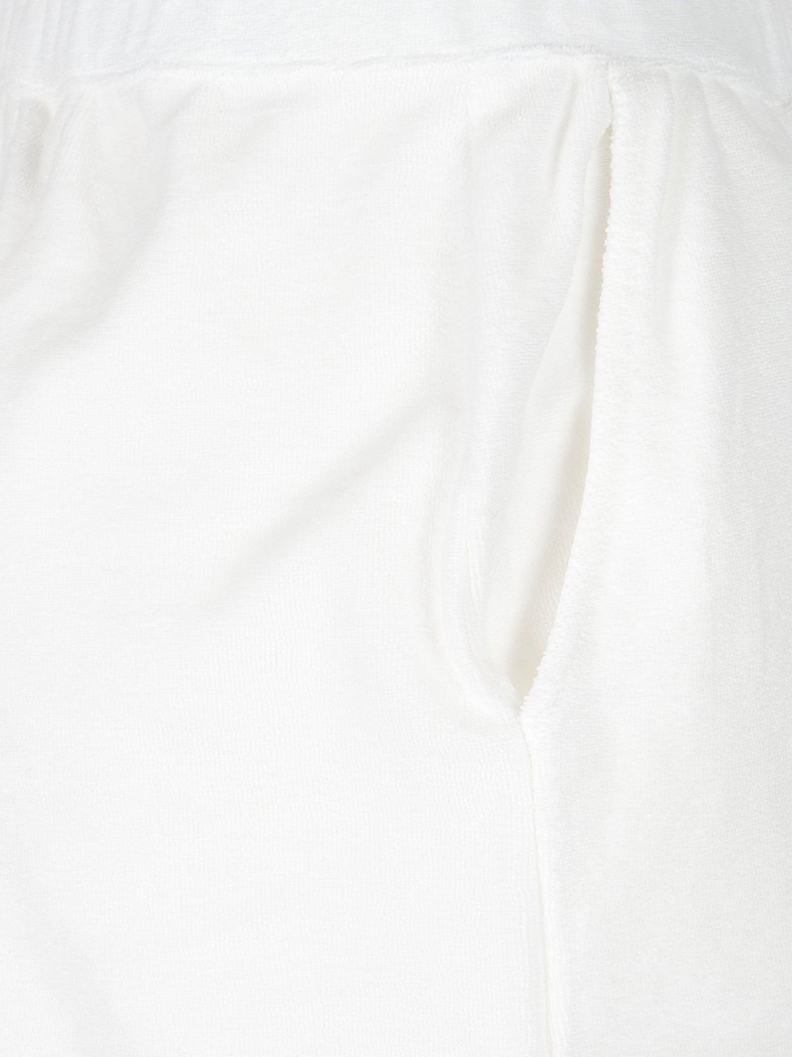 White Shorts with Elastic Waistband and Drawstring